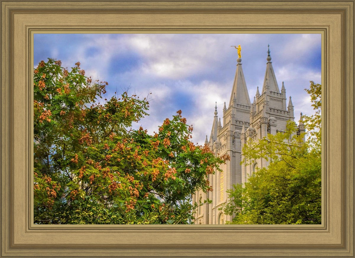 Salt Lake City Temple Autumn Leaves