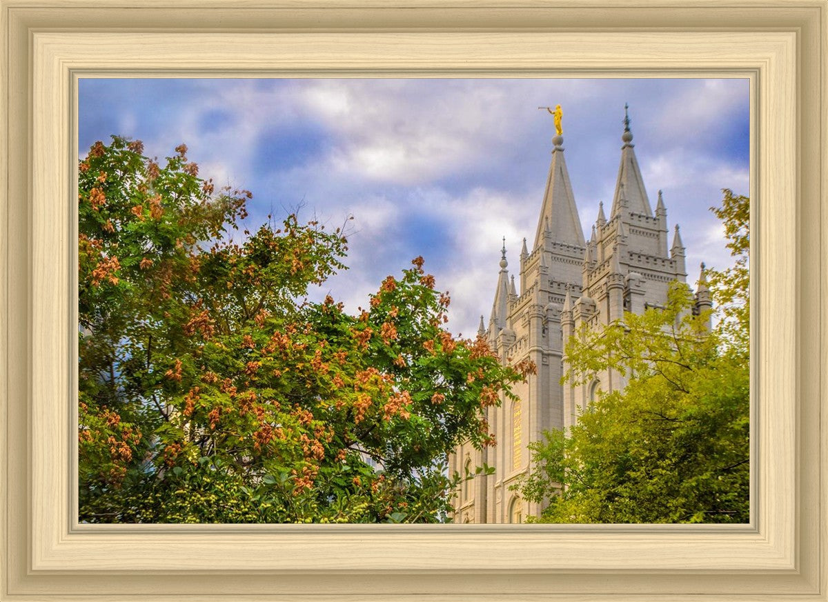 Salt Lake City Temple Autumn Leaves