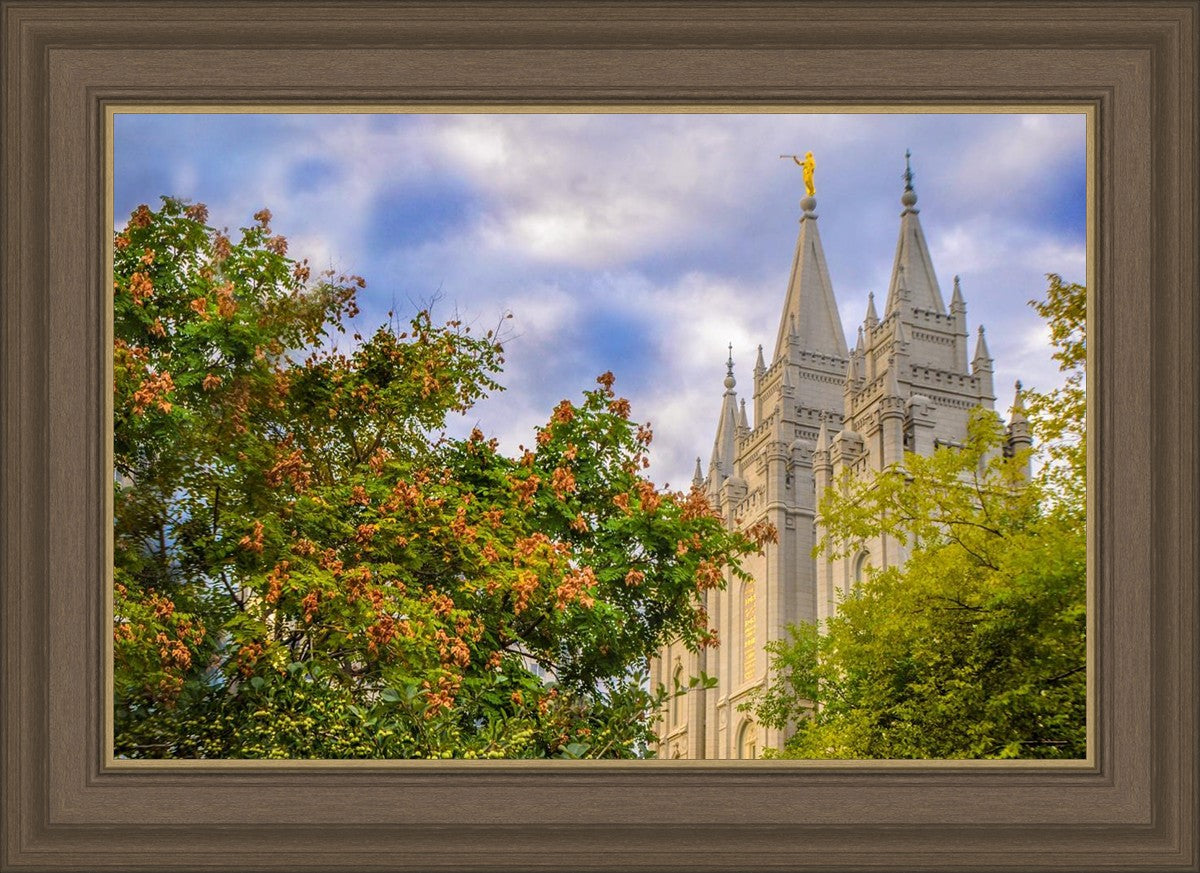 Salt Lake City Temple Autumn Leaves