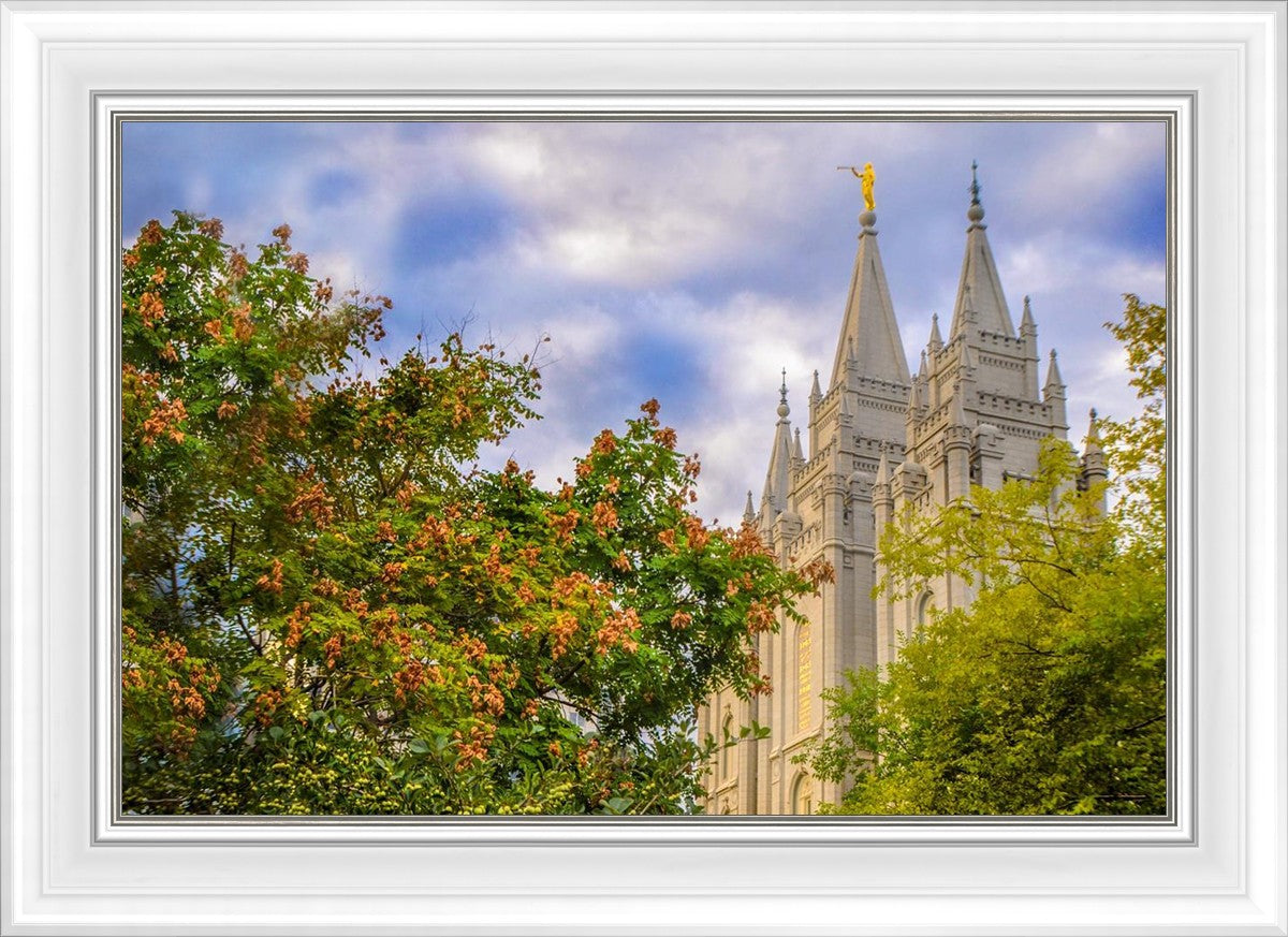 Salt Lake City Temple Autumn Leaves