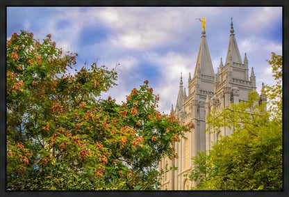 Salt Lake City Temple Autumn Leaves Gallery Wrap