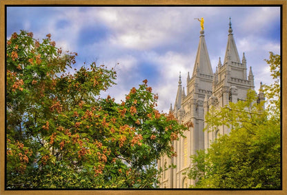 Salt Lake City Temple Autumn Leaves Gallery Wrap