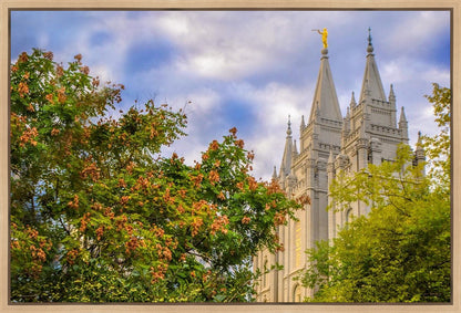 Salt Lake City Temple Autumn Leaves Gallery Wrap