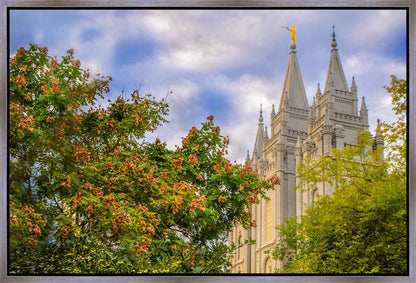 Salt Lake City Temple Autumn Leaves Gallery Wrap