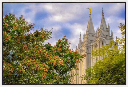 Salt Lake City Temple Autumn Leaves Gallery Wrap