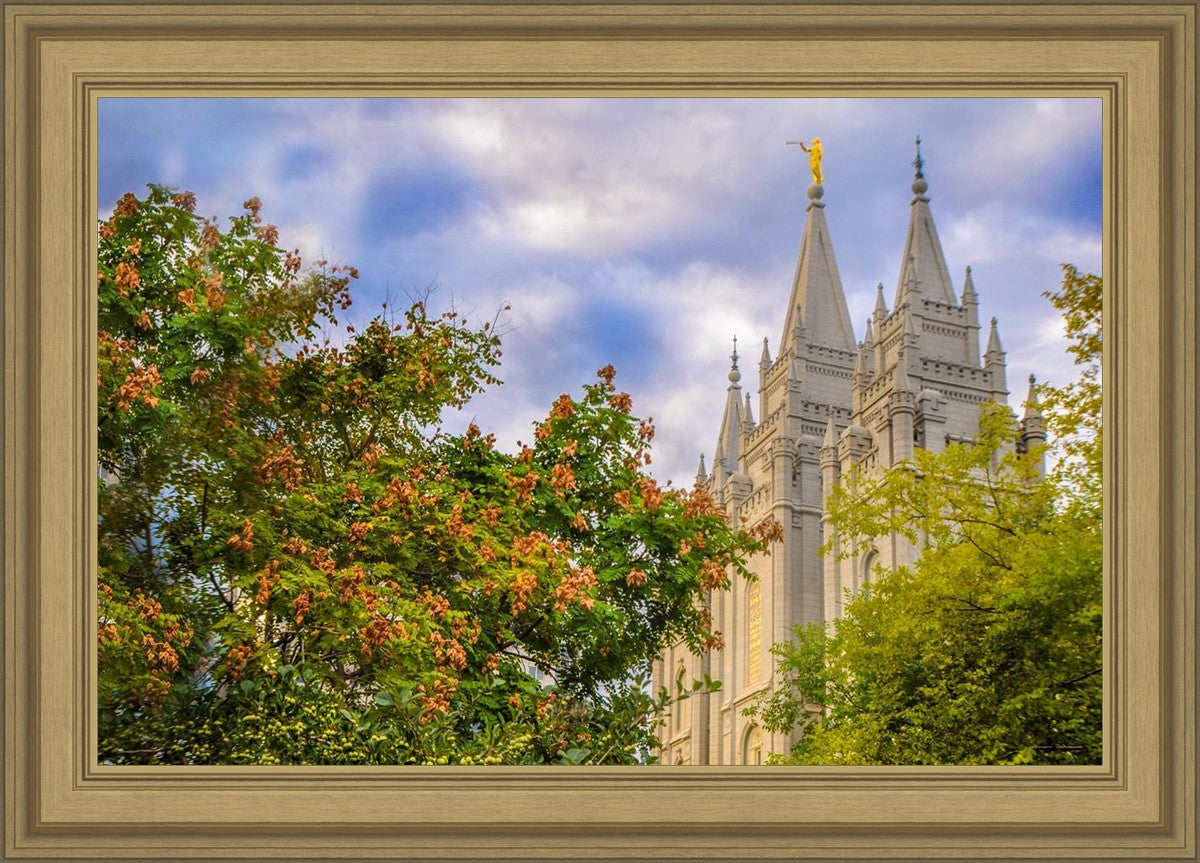 Salt Lake City Temple Autumn Leaves