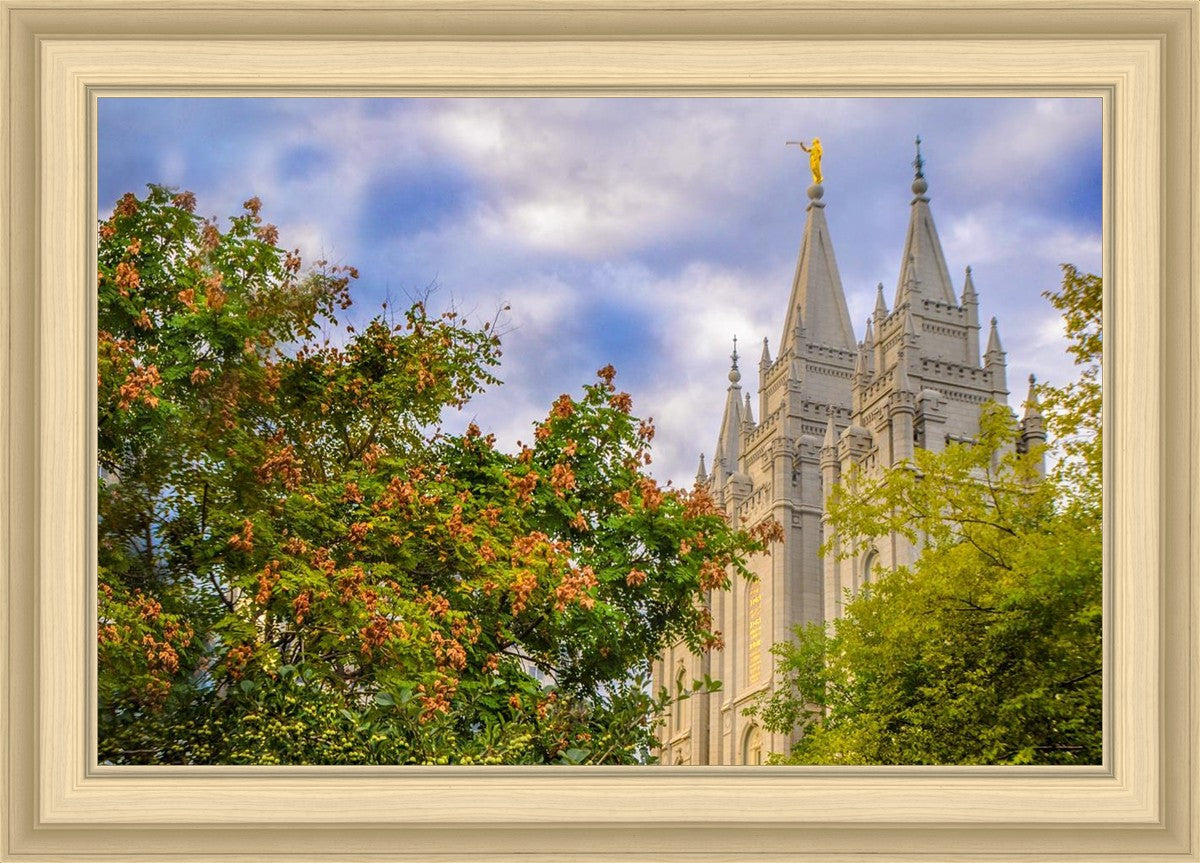 Salt Lake City Temple Autumn Leaves