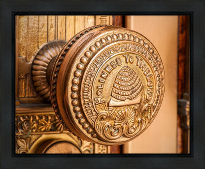 Salt Lake City Temple Holiness In Gold Gallery Wrap