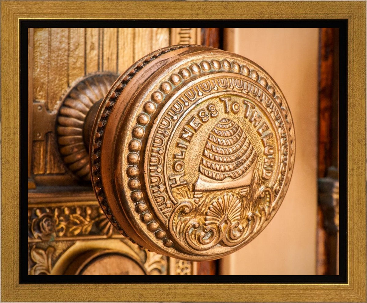 Salt Lake City Temple Holiness In Gold Gallery Wrap