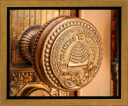 Salt Lake City Temple Holiness In Gold Gallery Wrap