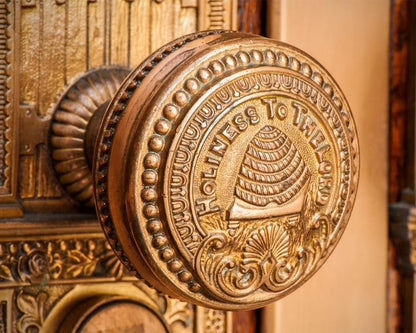 Salt Lake City Temple Holiness In Gold Gallery Wrap