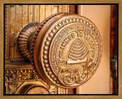 Salt Lake City Temple Holiness In Gold Gallery Wrap