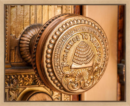 Salt Lake City Temple Holiness In Gold Gallery Wrap