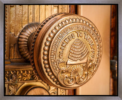 Salt Lake City Temple Holiness In Gold Gallery Wrap
