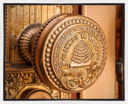 Salt Lake City Temple Holiness In Gold Gallery Wrap