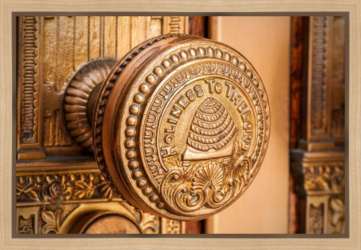 Salt Lake City Temple Holiness In Gold Gallery Wrap