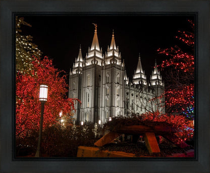 Salt Lake City Temple Lights Aglow Gallery Wrap