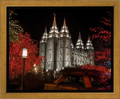 Salt Lake City Temple Lights Aglow Gallery Wrap