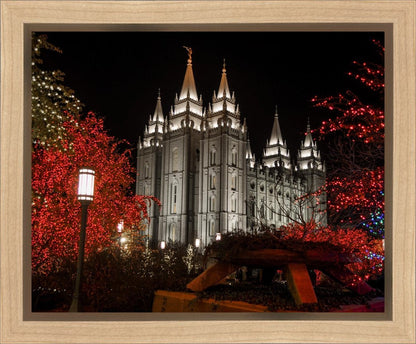Salt Lake City Temple Lights Aglow Gallery Wrap