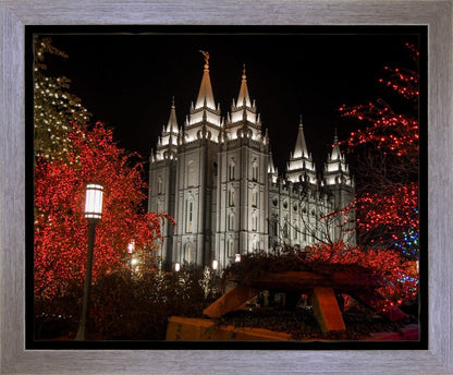 Salt Lake City Temple Lights Aglow Gallery Wrap