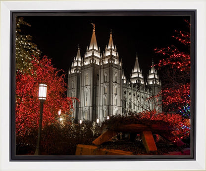 Salt Lake City Temple Lights Aglow Gallery Wrap