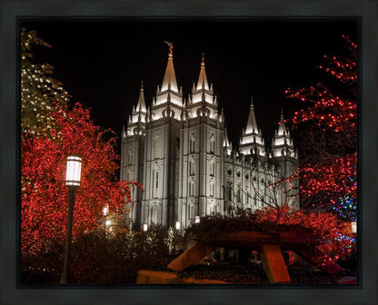 Salt Lake City Temple Lights Aglow Gallery Wrap