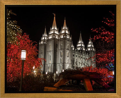 Salt Lake City Temple Lights Aglow Gallery Wrap