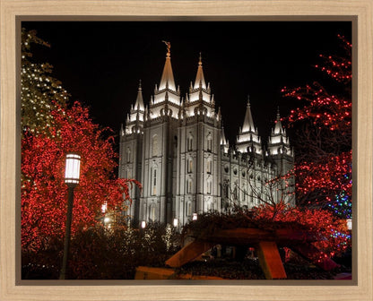 Salt Lake City Temple Lights Aglow Gallery Wrap