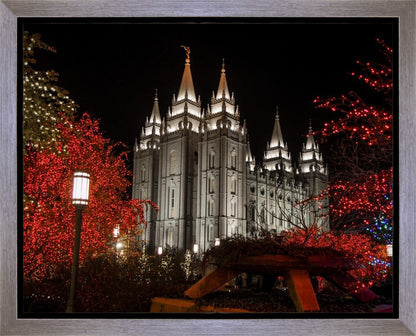 Salt Lake City Temple Lights Aglow Gallery Wrap
