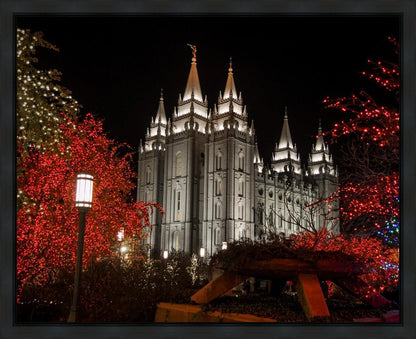 Salt Lake City Temple Lights Aglow Gallery Wrap
