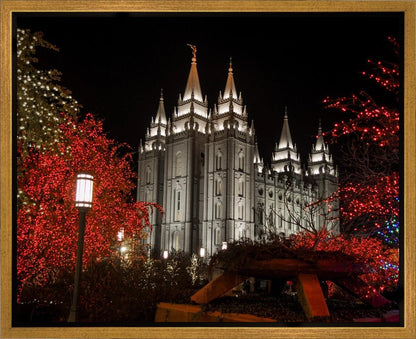 Salt Lake City Temple Lights Aglow Gallery Wrap