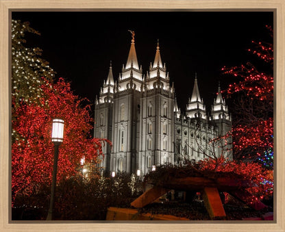 Salt Lake City Temple Lights Aglow Gallery Wrap