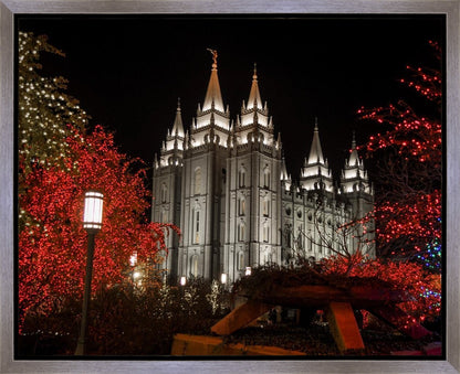 Salt Lake City Temple Lights Aglow Gallery Wrap