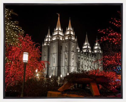 Salt Lake City Temple Lights Aglow Gallery Wrap