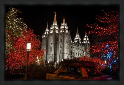 Salt Lake City Temple Lights Aglow Gallery Wrap