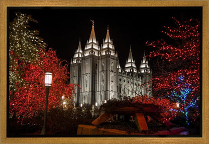 Salt Lake City Temple Lights Aglow Gallery Wrap