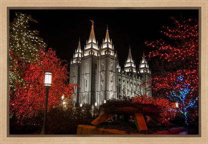 Salt Lake City Temple Lights Aglow Gallery Wrap