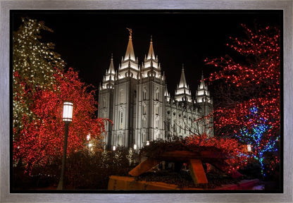 Salt Lake City Temple Lights Aglow Gallery Wrap
