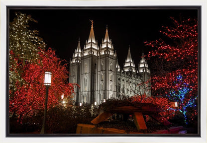 Salt Lake City Temple Lights Aglow Gallery Wrap