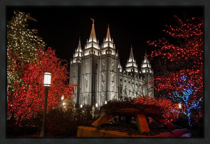Salt Lake City Temple Lights Aglow Gallery Wrap