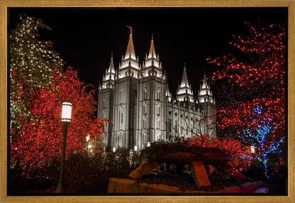 Salt Lake City Temple Lights Aglow Gallery Wrap