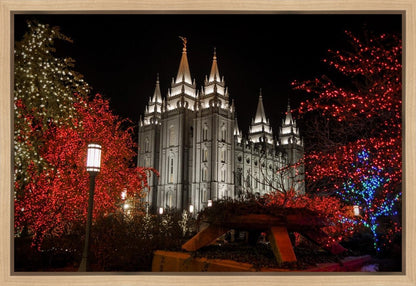 Salt Lake City Temple Lights Aglow Gallery Wrap