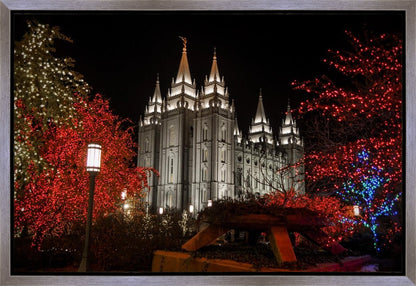 Salt Lake City Temple Lights Aglow Gallery Wrap