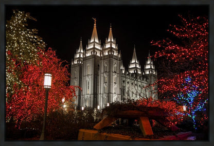 Salt Lake City Temple Lights Aglow Gallery Wrap