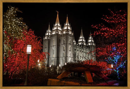Salt Lake City Temple Lights Aglow Gallery Wrap