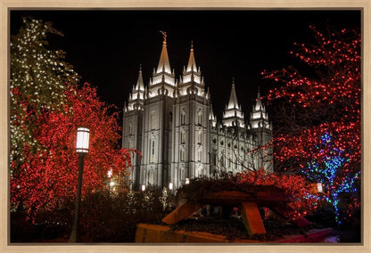 Salt Lake City Temple Lights Aglow Gallery Wrap