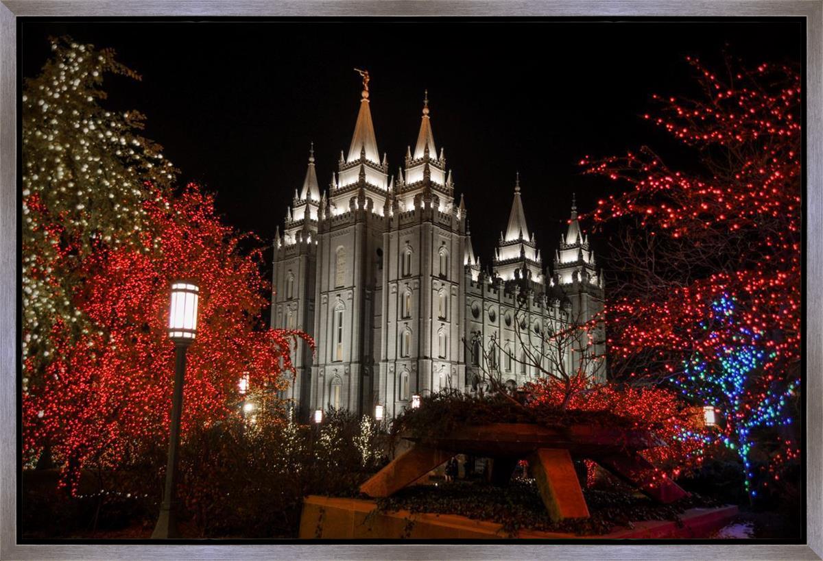 Salt Lake City Temple Lights Aglow Gallery Wrap