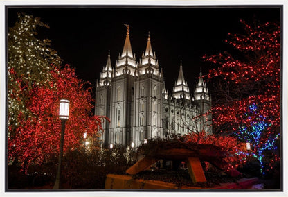 Salt Lake City Temple Lights Aglow Gallery Wrap