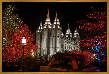 Salt Lake City Temple Lights Aglow Gallery Wrap