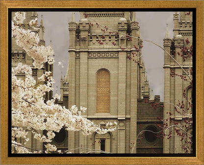 Salt Lake City Temple The Promise Sepia Gallery Wrap